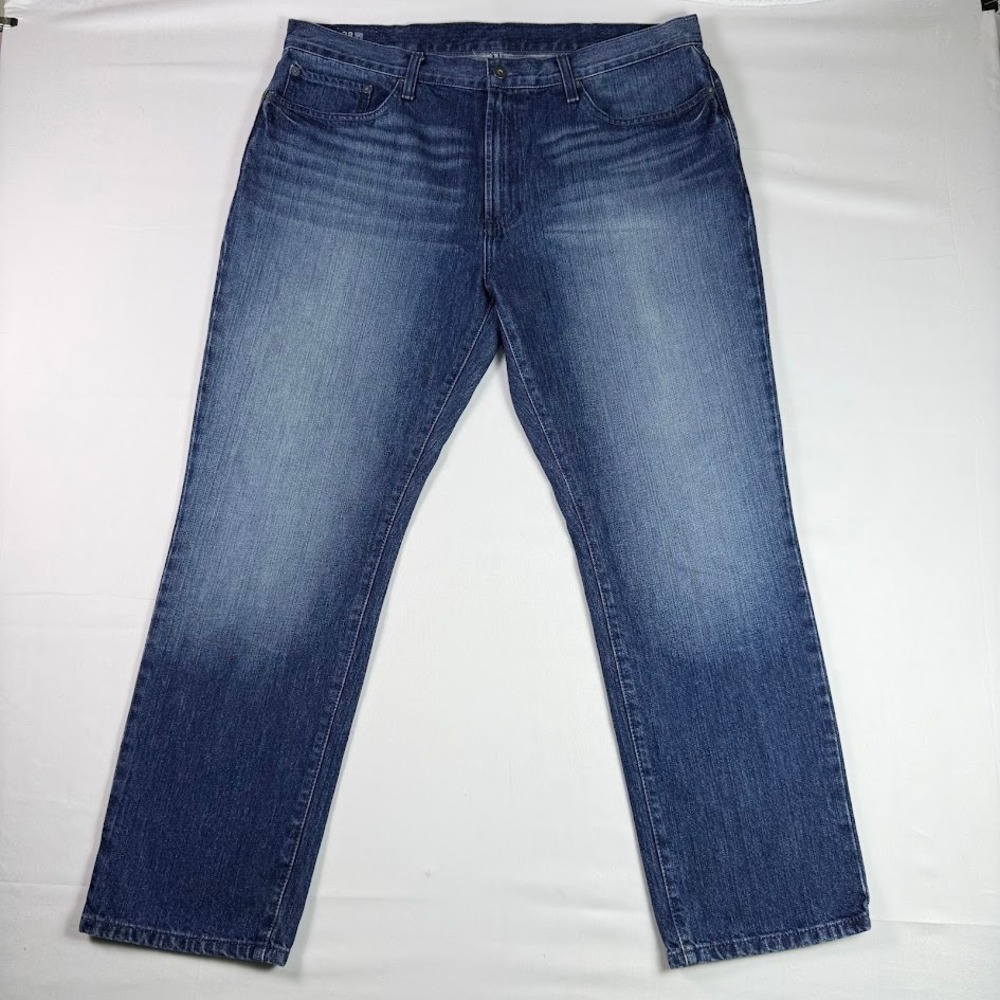 Nautica Mens Athletic Fit Jeans 38x30 Blue Fade Distressed 100% Cotton Denim